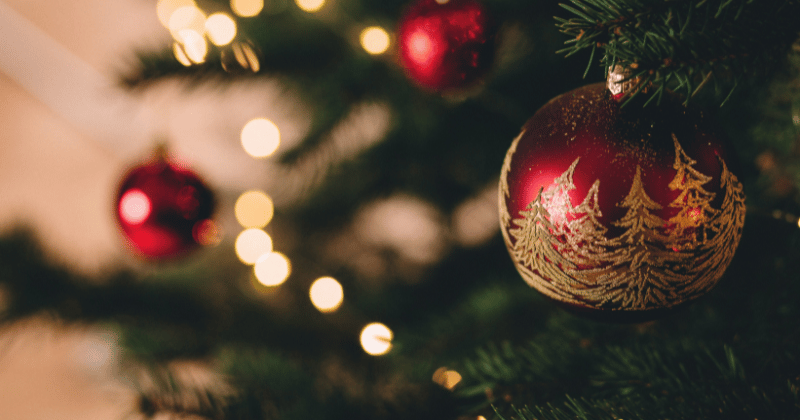 Christmas bauble on a tree