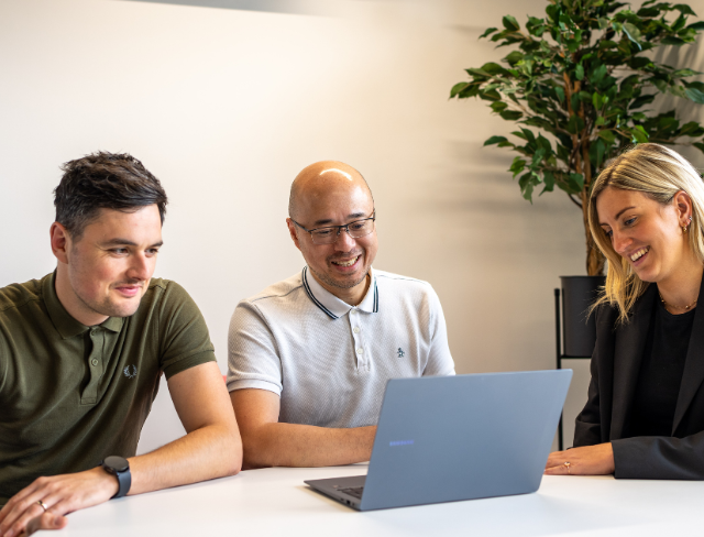 David Alan and Charlie in the office